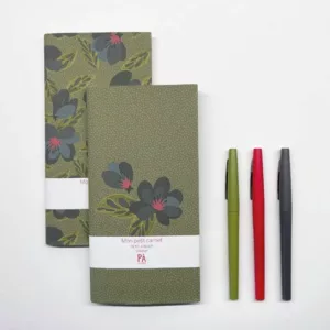 Carnets longs Set de 2 - Grey flowers