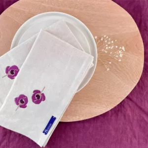 Serviettes de table unies - Brodées